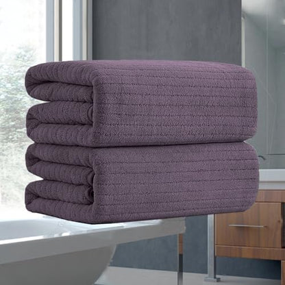 Hailea Hand Towels Set 16x31 Inches,Soft Microfibers Bathroom Towel Set 2 Pack,Highly Absorbent Quick Dry Luxury Towel Hotel Spa Gym Hand Towel Collection for Bathroom,Dark Purple