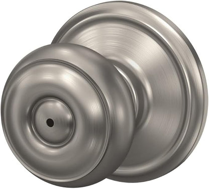 Schlage F40 GEO 619 Georgian Door Knob, Bed & Bath Privacy Lock, Satin Nickel