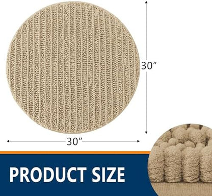 Smiry Bathroom Rugs Round 30X30, Extra Soft Rubber Backing Bath Mats