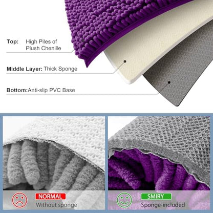 Smiry Toilet Rugs U-Shaped 24x20, Extra Soft Absorbent Contoured Bath Mat