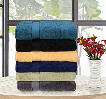 GLAMBURG 700 GSM Premium Cotton 2-Pack Oversized Extra Large Bath Sheet Set - 100% Combed Cotton - 2 Bath Sheets 35x70 - Luxury Hotel & Spa Quality - Durable Ultra Soft Highly Absorbent - Yellow