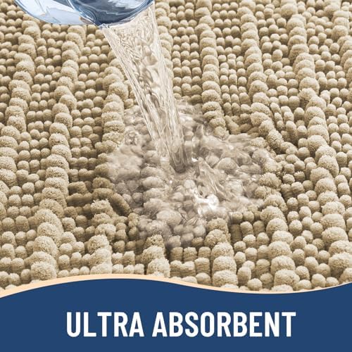Arotive Bathroom Rugs Mat 45x27, Soft Absorbent Chenille Shaggy Bath Mat