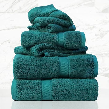 SUPERIOR Egyptian Cotton Ultra Plush & Absorbent, 6 Piece Set, Teal