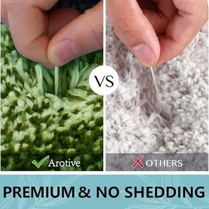 Arotive Microfiber Bathroom Rugs, Shaggy Soft Absorbent Bath Rug, 24x16