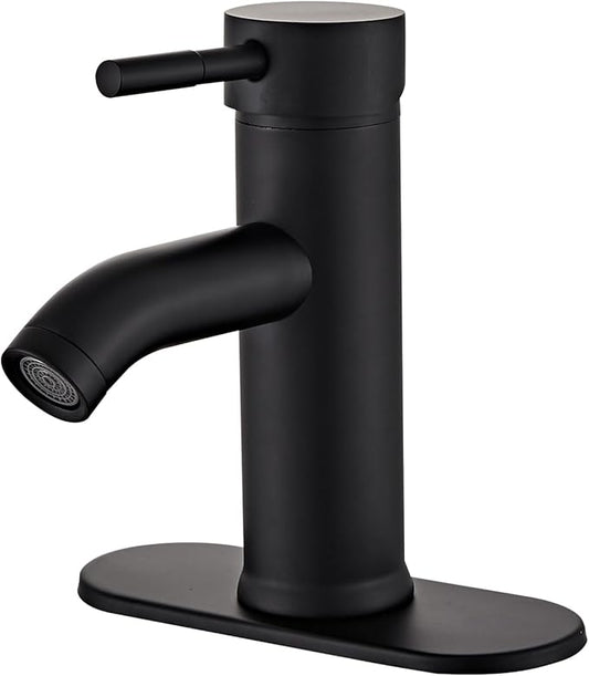 Black Bathroom Sink Faucet Single Handle Bathroom Faucet Modern RV Faucet Commercial Washbasin Faucet Countertop Installation 1 Hole or 3 Holes
