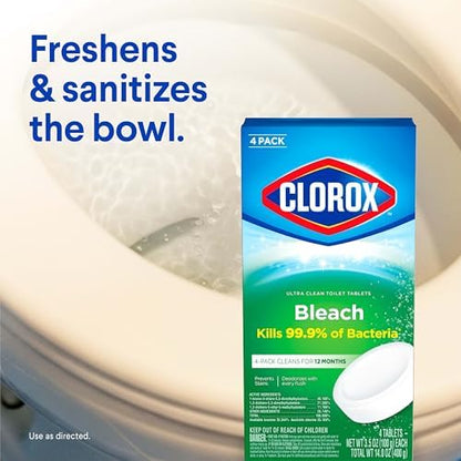 Clorox Ultra Clean Toilet Tablets Bleach 2 Count, 3.5 Oz Each (Pack May Vary)