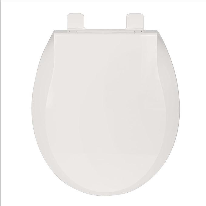 17" Round Toilet Seat with Quiet Close, Biscuit Color Polypropylene and Never-Loosen Durable Design, Easy Installation and Maintenance