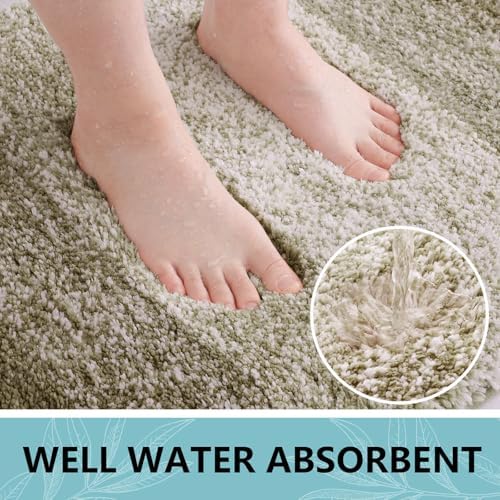 Arotive Microfiber Bathroom Rugs, Shaggy Soft Absorbent Bath Rug, 30x17