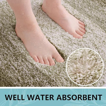 Arotive Microfiber Bathroom Rugs, Shaggy Soft Absorbent Bath Rug, 30x17