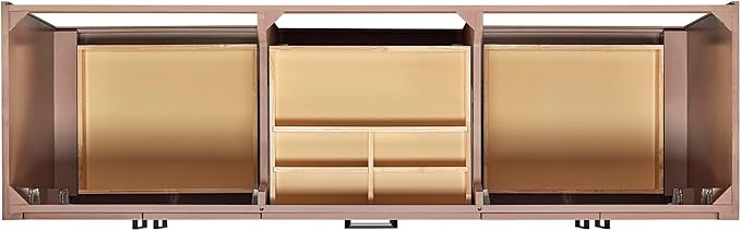 ARIEL Loren 72-inch Bathroom Vanity with Sink,Solid Wood, 1.5-inch Pure White Quartz Countertop, Double Rectangular Porcelain Sink, 4 Soft Closing Doors, 3 Dovetail Drawers, Mocha
