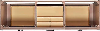 ARIEL Loren 72-inch Bathroom Vanity with Sink,Solid Wood, 1.5-inch Pure White Quartz Countertop, Double Rectangular Porcelain Sink, 4 Soft Closing Doors, 3 Dovetail Drawers, Mocha