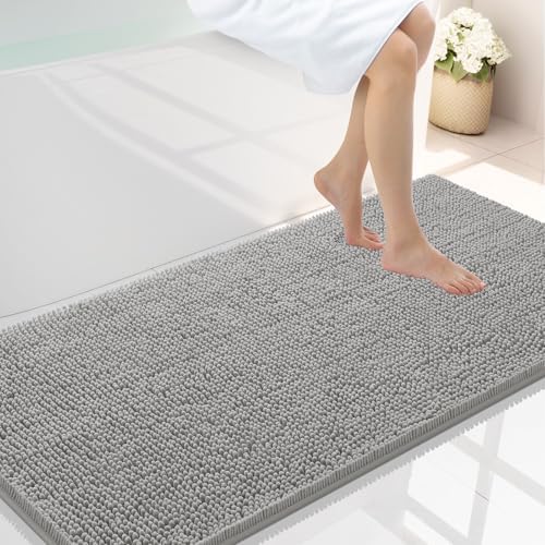 Smiry Bathroom Rugs 44X24, Luxury Chenille Extra Soft Absorbent Bath Mat