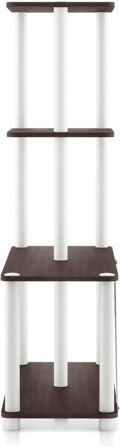 Homes: Inside + Out Apexa Modern 4-Cube Ladder Shelving Units, Collectibles Display Shelves, Easy Assembly Standing Shelf, Home Storage Organizer for Living Room, Bedroom, Office, Espresso