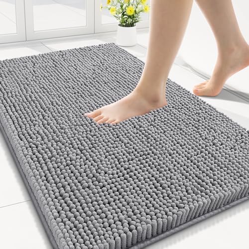 Smiry Bathroom Rugs 30X18, Luxury Chenille Extra Soft Absorbent Bath Mat