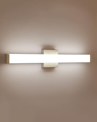 LED Bathroom Vanity Light Fixtures 24 in Brushed Nickel, 14W 4000K Natural White Square Wall Fixture, Modern Lighting for Over Mirror, Damp Rated