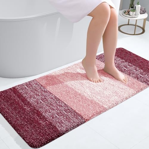 OLANLY Bathroom Runner Rug 47x20, Extra Soft Absorbent Microfiber Bath Rugs