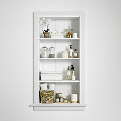 Houseables Recessed Medicine Cabinet, Recessed Wall Niche, Medicine Cabinet Insert, Bathroom Niche, In Wall Shelf, Insert for Drywall, Between Studs Shelf Replacement, Without No Mirror, 14x36 (17x38)