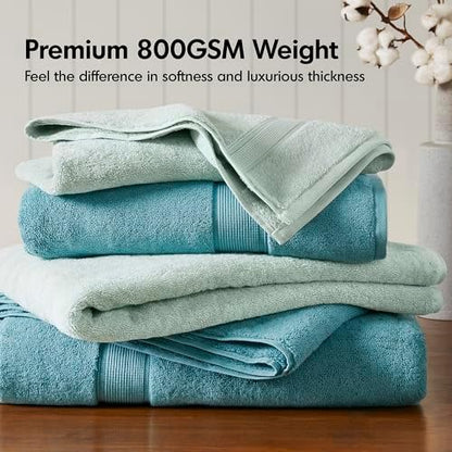 Madison Park Cotton Bath Sheet 2 Piece Oversized, 800GSM, 34" x 68" Aqua