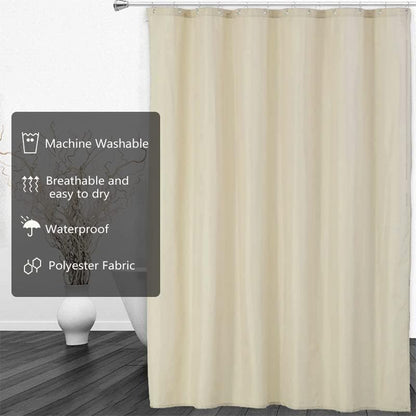 LLSCL Beige Yellow Fabric Shower Curtain Liner with Magnets, Waterproof Hotel Quality, 72 x 72 Machine Washable