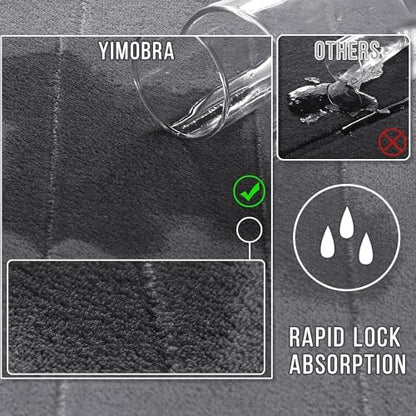 Yimobra Memory Foam Bathroom Mat Set, 24 x 17 & 24 x 20 in, Dark Gray