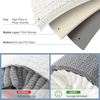 Smiry Bathroom Rugs 30X20, Luxury Chenille Extra Soft Absorbent Bath Mat