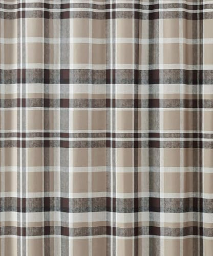TRULY SOFT Paulette Plaid Taupe 72" Square Shower Curtain