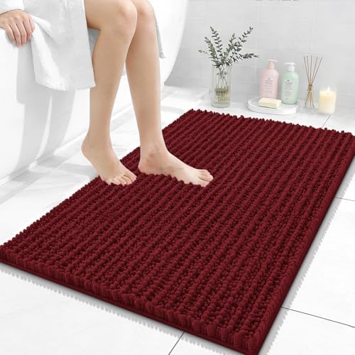 OLANLY Bathroom Rugs 36x24, Thick Soft Absorbent Chenille Bath Rugs