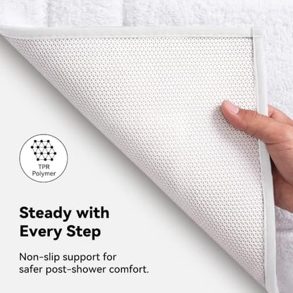 GRANNY SAYS White Bathroom Runner Rug 59" x 24", Soft Microfiber Bath Mat