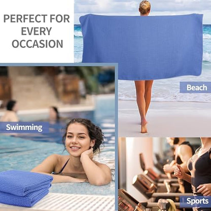Microfiber Waffle Bath Towels, 4 Pieces, Soft, Absorbent, Fast Drying, Lint Free 430 GSM (27''x55''/68.58 cm x139.7 cm)
