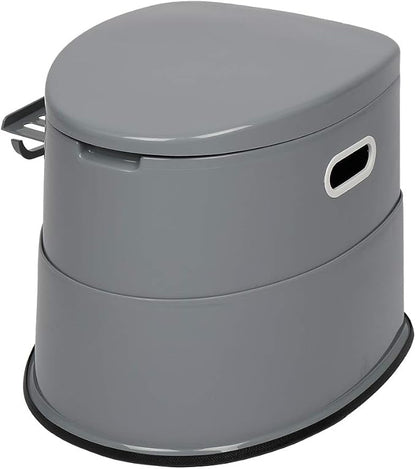 Convenient Grey Portable Toilet,Outdoor Indoor porta potty | Removable Inner Bucket, Removable Toilet Paper Holder, Simple Install Design,Portability for Camping, RV, Travel,Beach,Boat