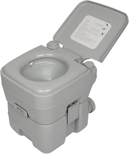 Vasitelan Portable Toilet Camping Porta Potty, 5.3 Gallon Waste Tank, Indoor Outdoor Toilet with CHH Piston, Leak-Proof Cassette Toilet for RV, White