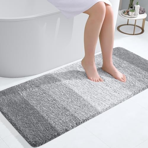 OLANLY Bathroom Runner Rug 47x20, Extra Soft Absorbent Microfiber Bath Rugs