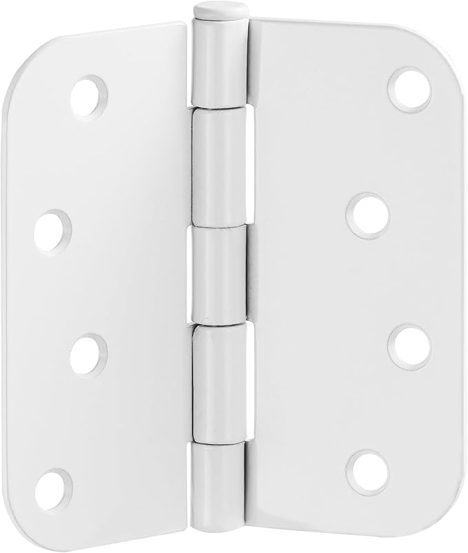 Design House Door Hinges for Interior Doors 6-Pack 3.5-inch x 3.5-inch – Rounded 5/8-inch Radius Steel Door Hinge – Brushed Chrome – Fits Standard Doors – Design House 189712