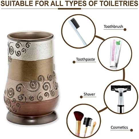 Zahari Home 4pc Miramar Bathroom Accessories Sets Lotion Pump, Tumbler, Tooth Brush Holder and Soap Dish Unique Design Multi Color Bathroom Set