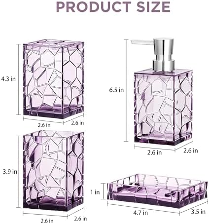 HBlife Bathroom Accessories Set, Acrylic Bathroom Counter Set of 4