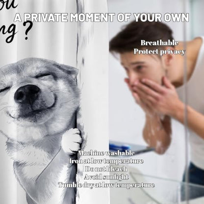 Funny Dog Shower Curtain Cool Shiba Inu, 60x72 Inchs