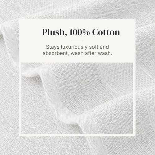 Modern Threads 6 Piece Bath Towel Set – Bathroom Towel Set with 2 Bath Towels, 2 Hand Towels & 2 Washcloths – 100% Cotton, Soft & Absorbent – Geometric (Charcoal)