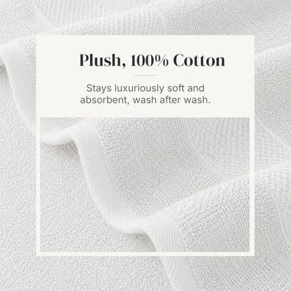 Modern Threads 6 Piece Bath Towel Set – Bathroom Towel Set with 2 Bath Towels, 2 Hand Towels & 2 Washcloths – 100% Cotton, Soft & Absorbent – Geometric (Charcoal)