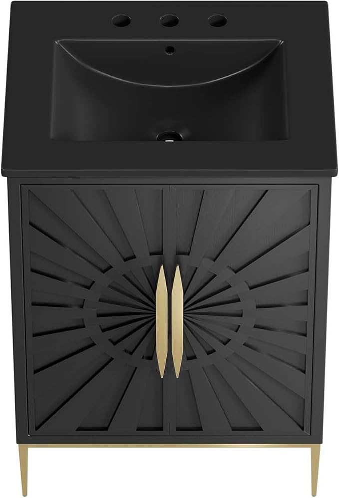Modway Awaken Bathroom Vanity Cabinet, 24", Black Black
