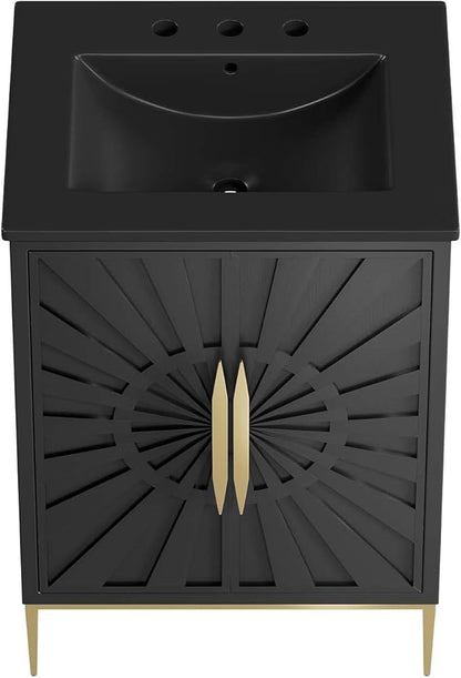 Modway Awaken Bathroom Vanity Cabinet, 24", Black Black