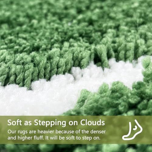 Bathroom Runner Rug - 4ft Long Bathroom Rug Green Long Bath Mat Leaf Bedroom Decor 47 Inches Rugs Water Absorbent Bath Rugs for Bathtub Leaves 18" x 47"