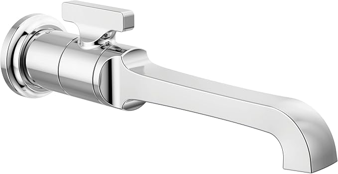 Delta Tetra Wall Mount Bathroom Faucet 1 Hole, Chrome Single Hole Bathroom Sink Faucet for Vanity, Lumicoat Chrome T3589LF-PR-WL (Valve Not Included)