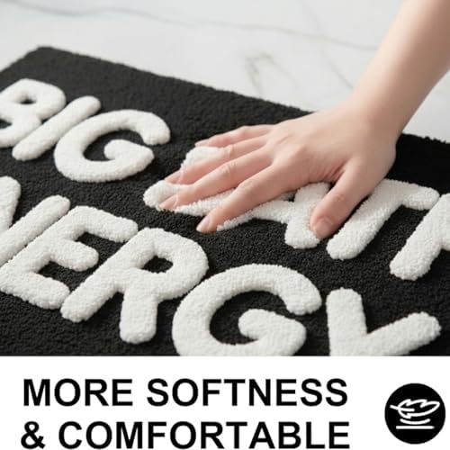 Big Bath Energy Bath Mat, Funny Black Tufted Bathroom Rug 30''x20''