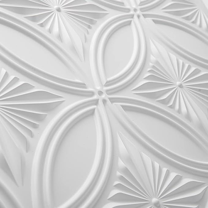 Art3d Decorative PVC Drop Ceiling Tile 2ft x 2ft in White,Glue up Ceiling Panel 24 x 24in.12pcs | Waterproof, Break-Proof, Wipeable Surface, Scratch Resistant, Compatible with Grid System, Ideal for Commercial Spaces
