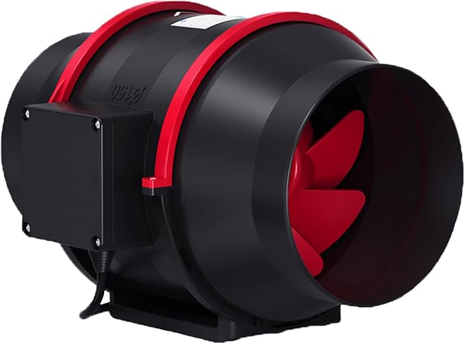 GarveeLife 6 Inch Inline Duct Fan, 312 CFM Ventilation Exhaust Fan with Variable Speed Controller, Quiet AC-Motor Inline Fan for Cooling Booster, Grow Tents, Hydroponics, Black