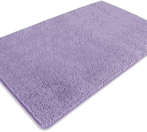Bathroom Rugs 36 x 60 Inch – Extra Large Bath Mat | Absorbent and Washable Thick Chenille Bath Rugs Non-Slip Runner Rug for Bathroom, Shower, Tub(Lavender)