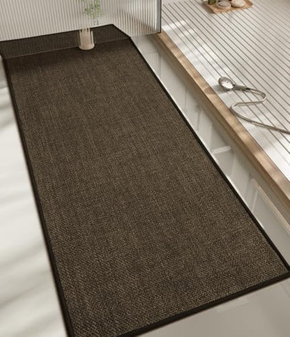chakme Bathroom Rugs Mat 59x17, Ultra Thin Non Slip Bath Rug Runner Quick Dry Absorbent Bath Mat for Bathroom, (Brown, 59"x17")
