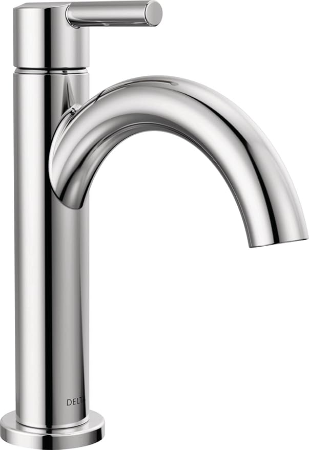 Delta Nicoli Chrome Bathroom Faucet 1 Hole, Single Hole Bathroom Sink Faucet for Vanity, Push-Pop Drain Assembly, Chrome 15749LF
