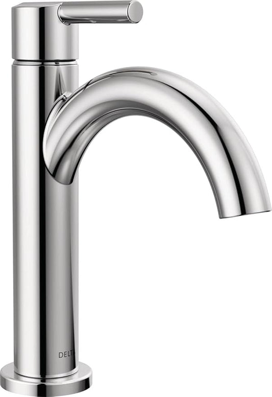Delta Nicoli Chrome Bathroom Faucet 1 Hole, Single Hole Bathroom Sink Faucet for Vanity, Push-Pop Drain Assembly, Chrome 15749LF