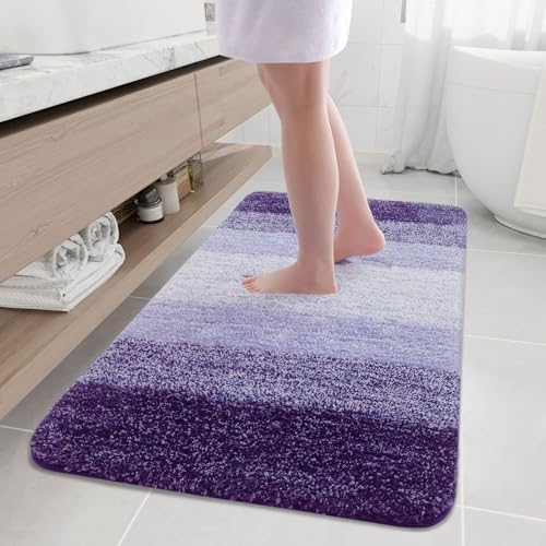Arotive Microfiber Bathroom Rugs, Shaggy Soft Absorbent Bath Rug, 50x30